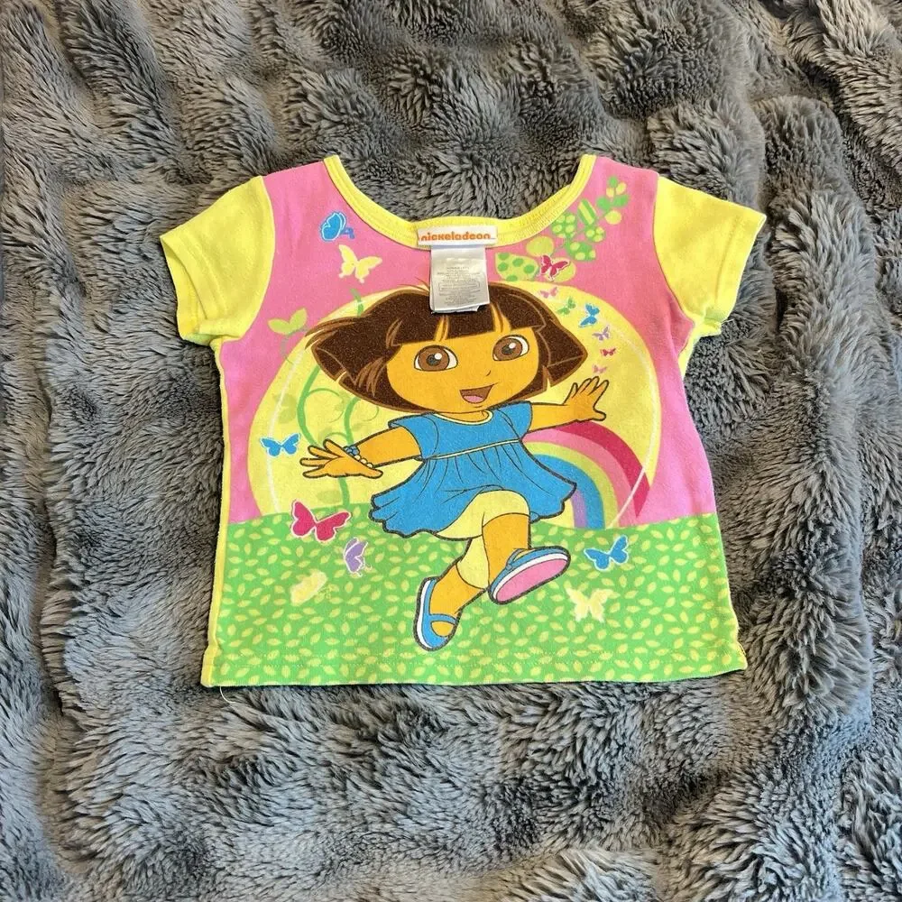 Y2K Nickelodeon Girls Toddlers Sleep Top Size 4T Dora The Explorer